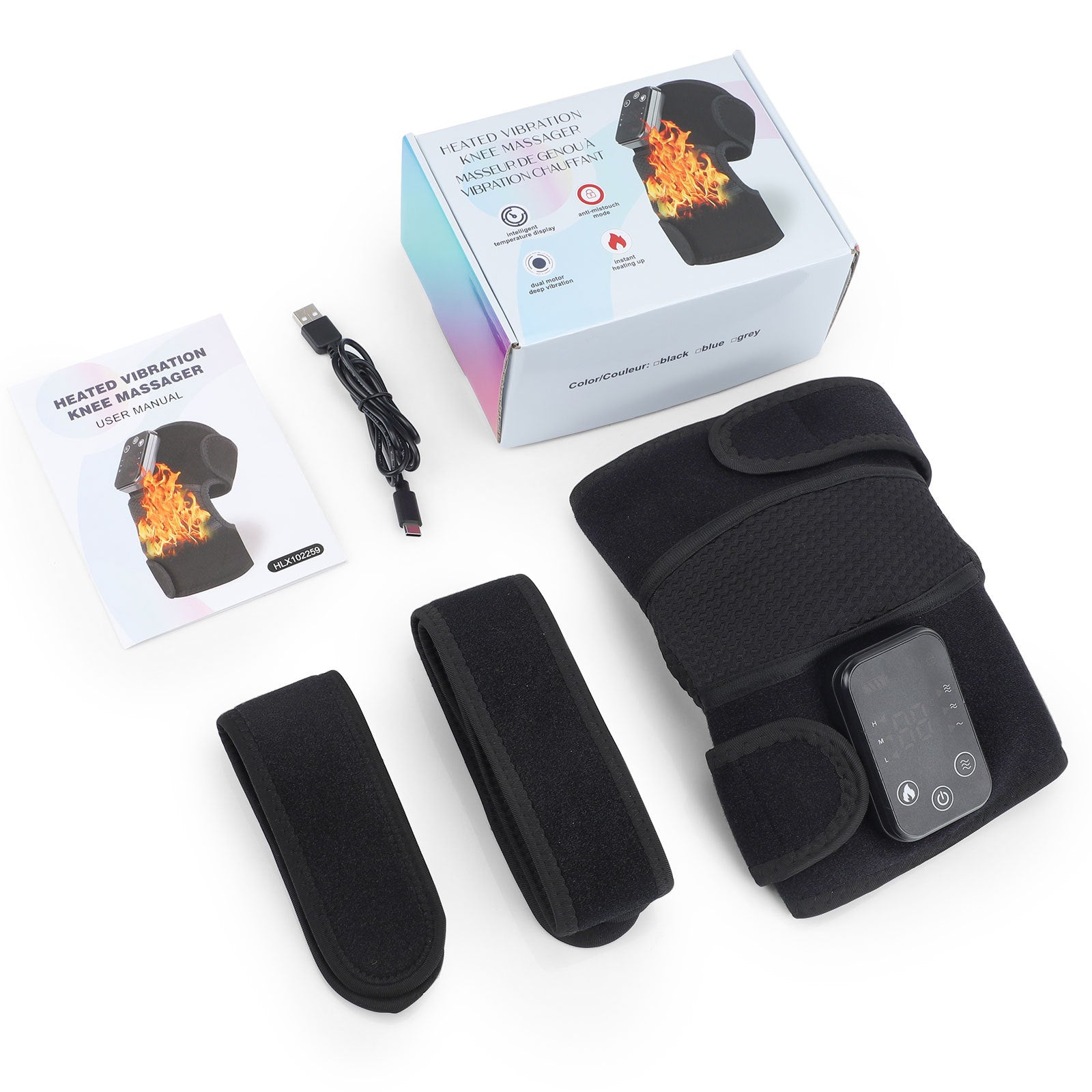 Adjustable Knee & Shoulder Massager – Heat & Vibration Therapy