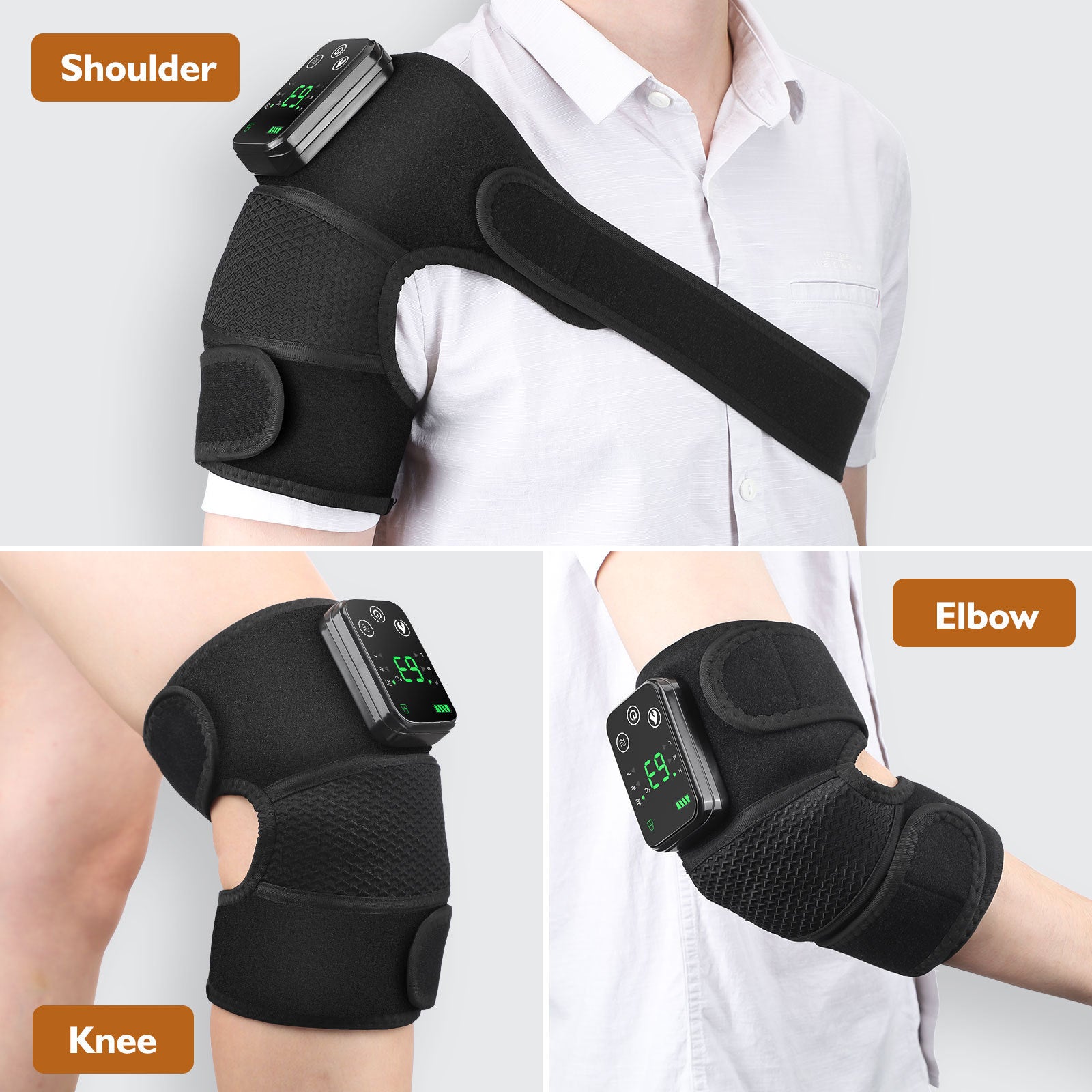 Adjustable Knee & Shoulder Massager – Heat & Vibration Therapy