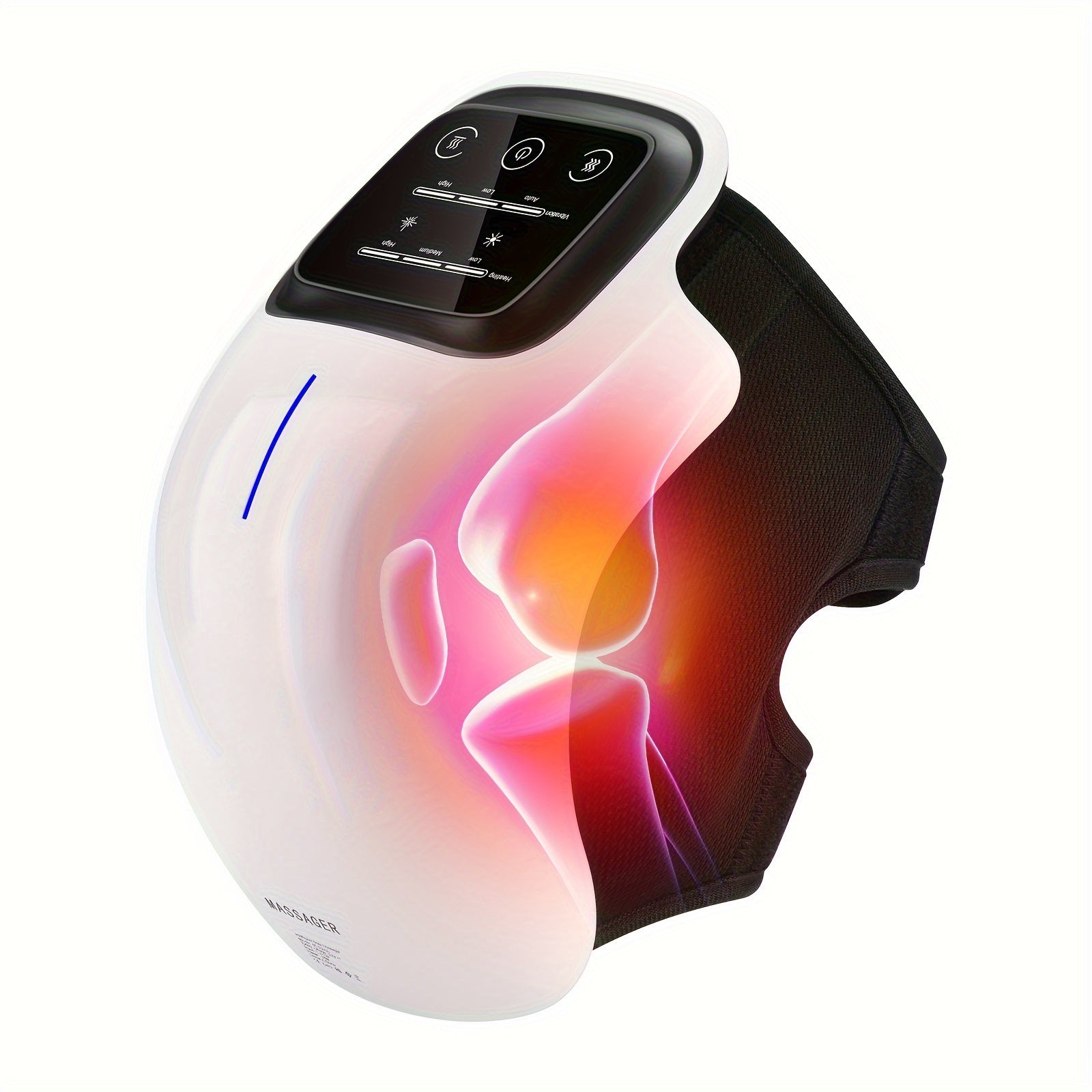 Large Cordless Knee Massager – Heat & Vibration with Adjustable Temperature