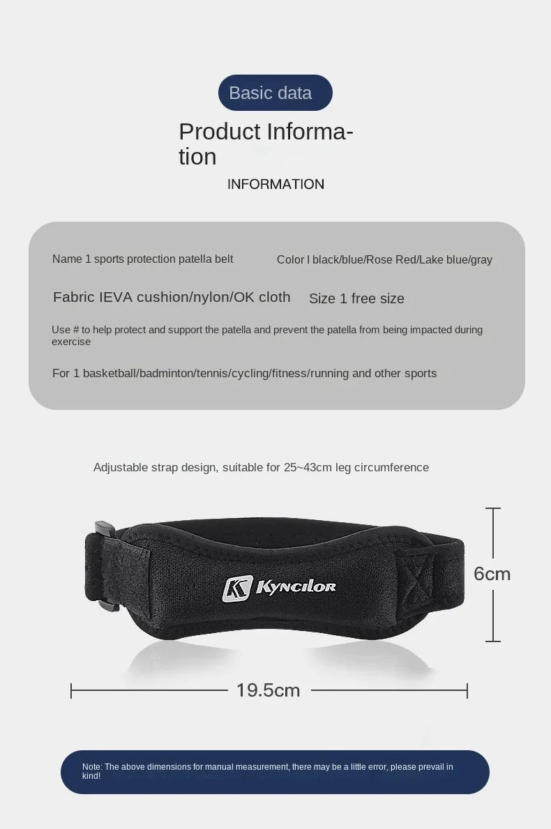 Adjustable Patella Knee Strap for Sports & Training Silica Gel Knee Tendon Strap Protector