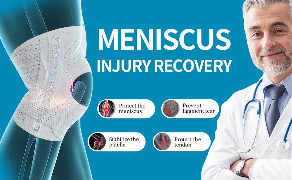 Knee Brace with Side Stabilizers for Meniscus, ACL/MCL & Arthritis Pain Relief