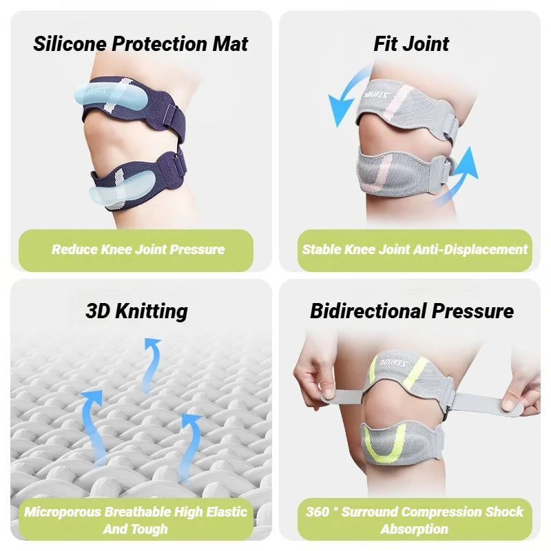 Silicone Pad Patella Strap for Adjustable Compression & Stability